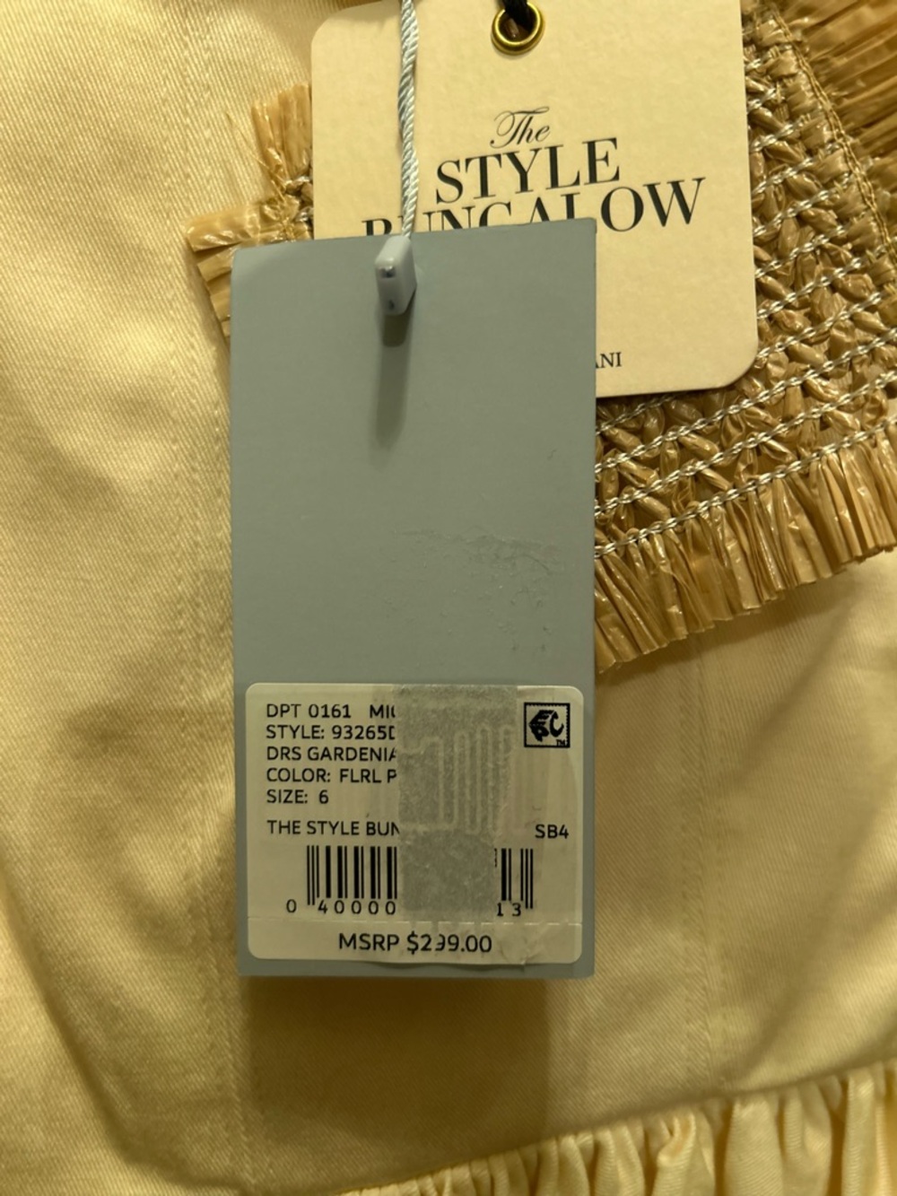 ANTONIO MELANI Cream Maxi Dress with Green Floral Print - Picture 3 of 3